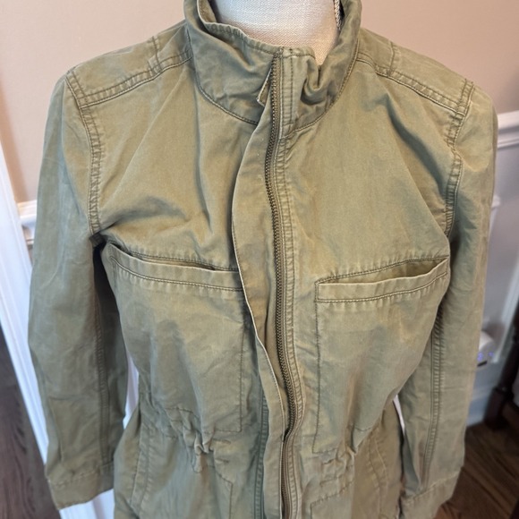 J.Crew‎ women's size small 100% Cotton green drawsting jacket Utility - Picture 3 of 13